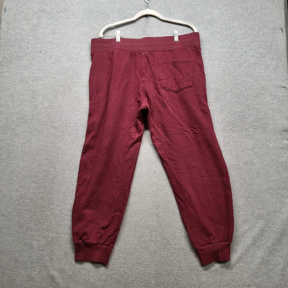 True Religion Men Activewear Pants L/G Burgundy Sweatpants Logo Joggers